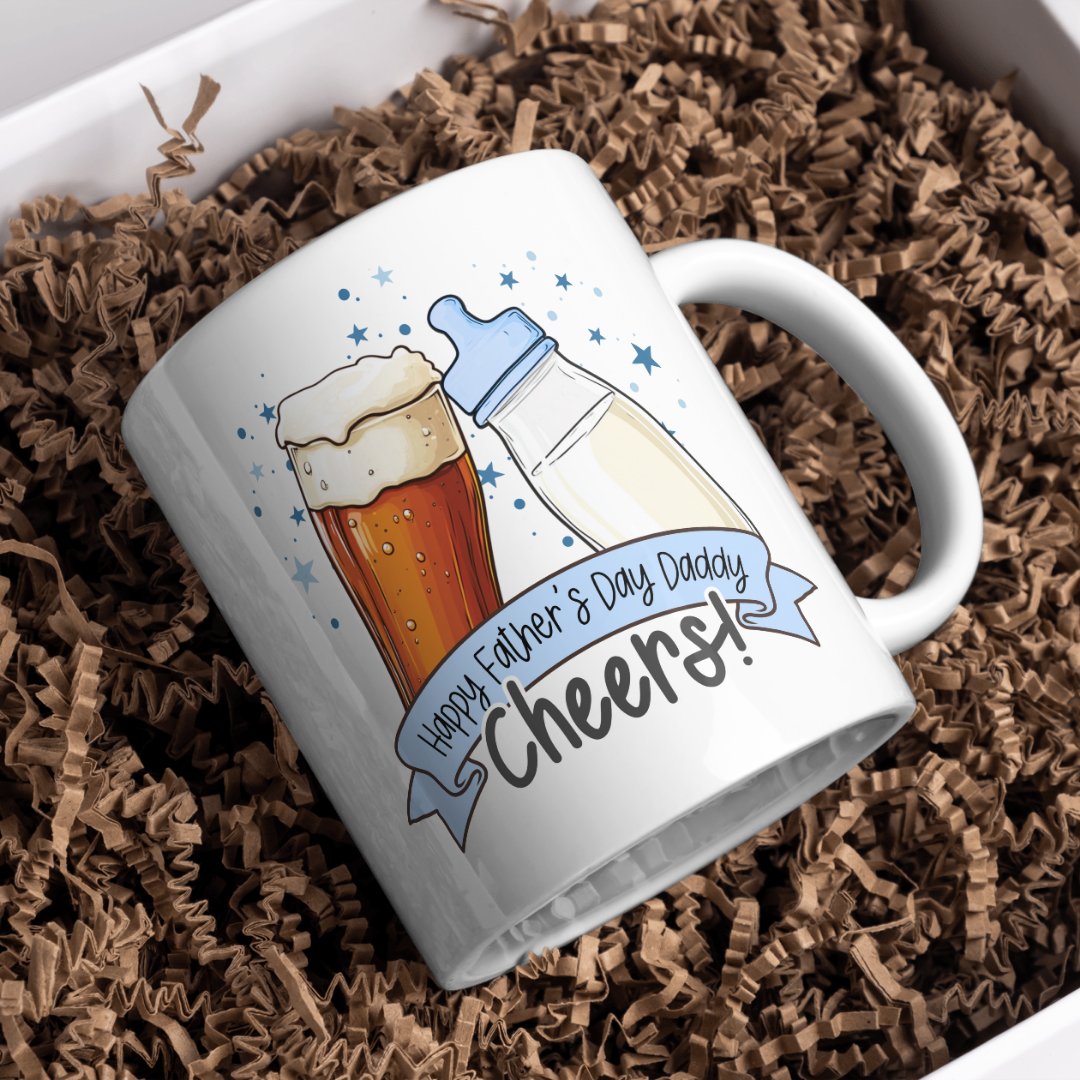 Happy Fathers Day - Beer and Bottle Cheers - Mug