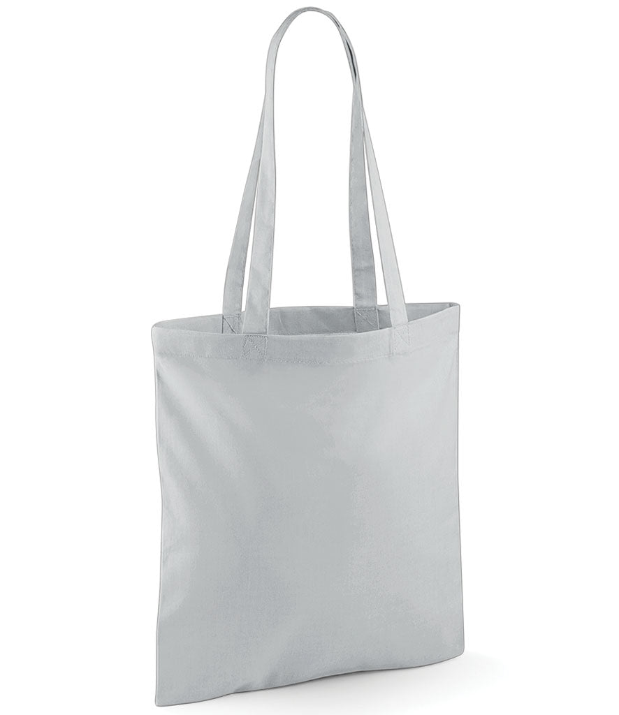 Grey tote bag on a white background