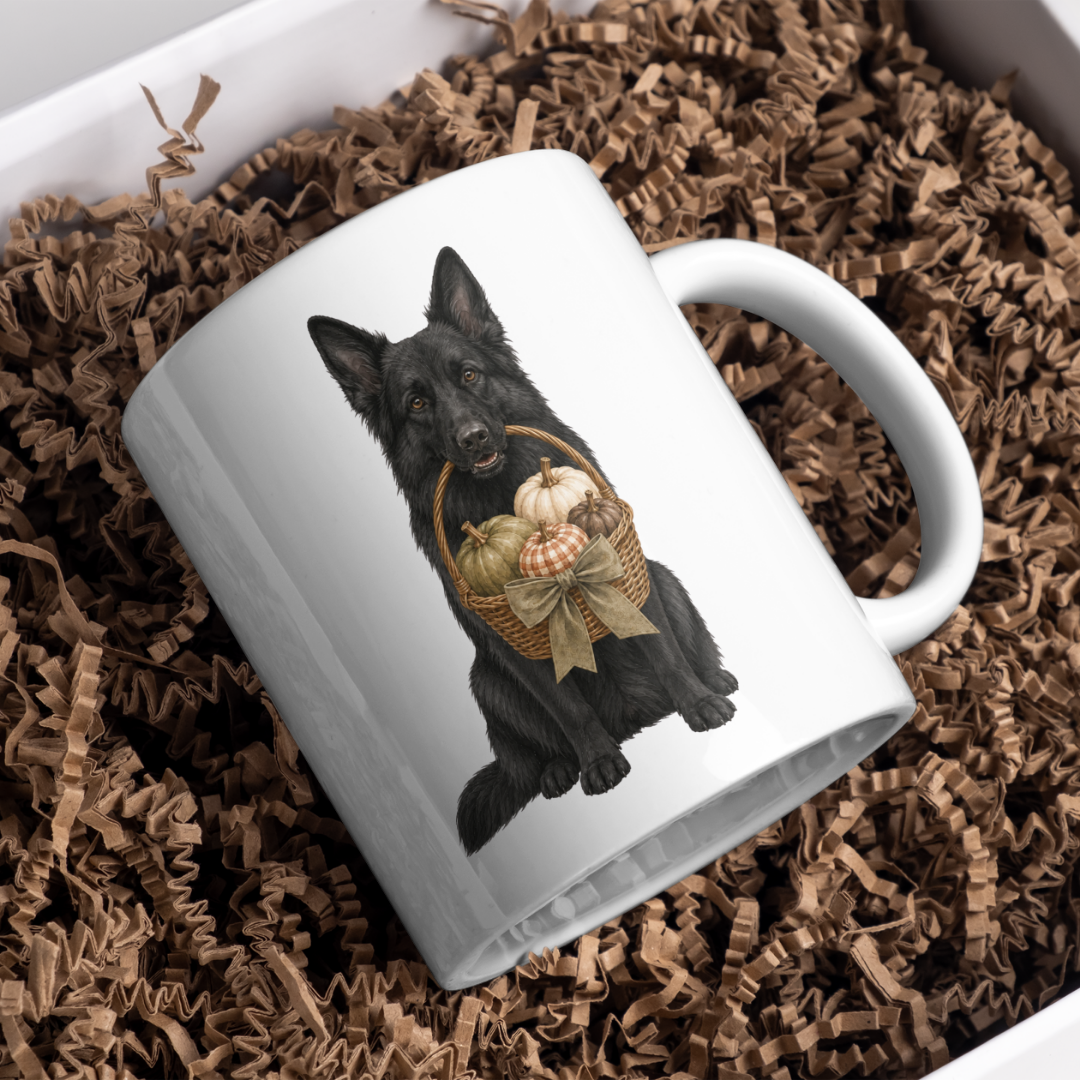 "Autumn is Here" - German Shepard - The Dog Collection - White Mug
