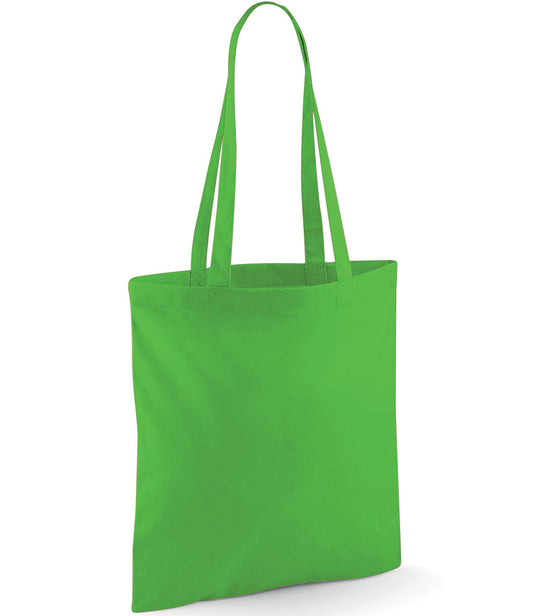 Green tote bag on a white background