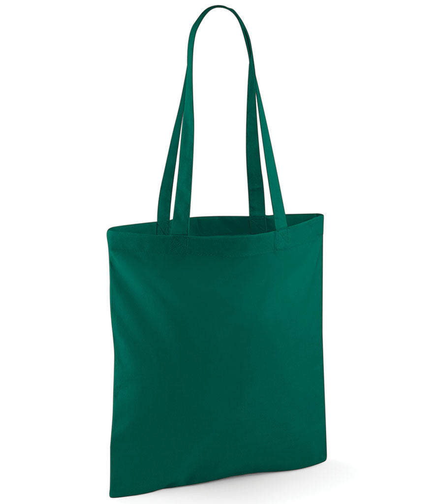 Green tote bag on a white background