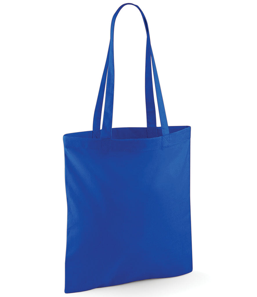 Blue tote bag on a white background