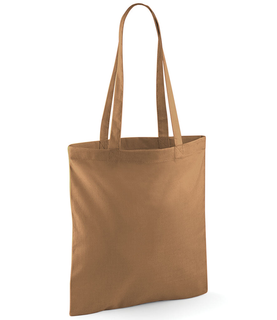 Brown tote bag on a white background