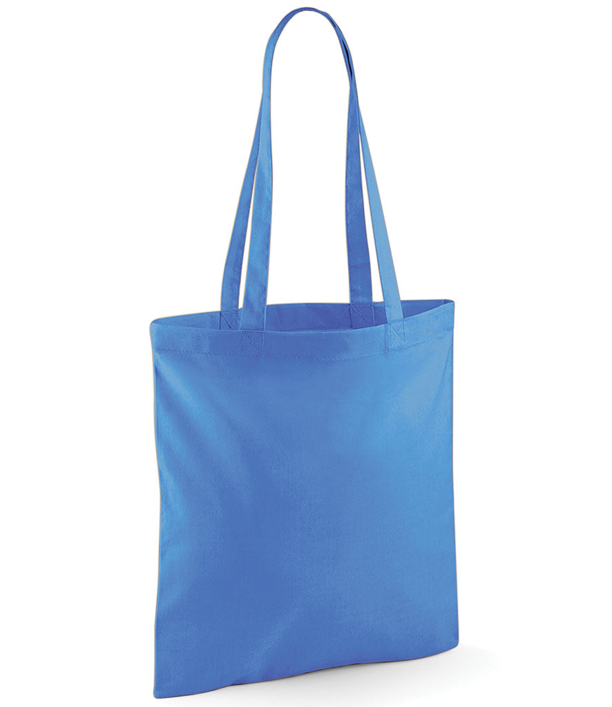 Blue tote bag on a white background