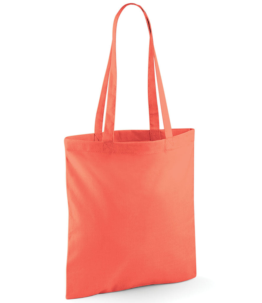 Orange tote bag on a white background