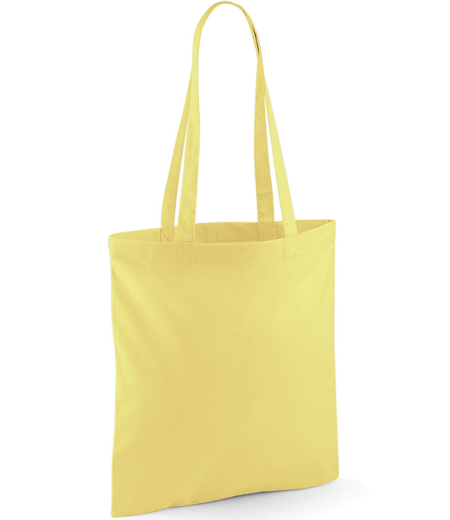 Yellow tote bag on a white background