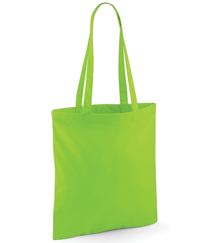 Green tote bag on a white background
