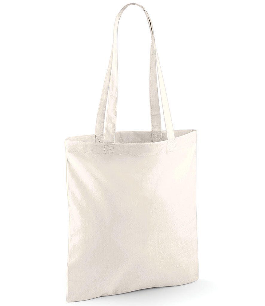Beige tote bag on a white background