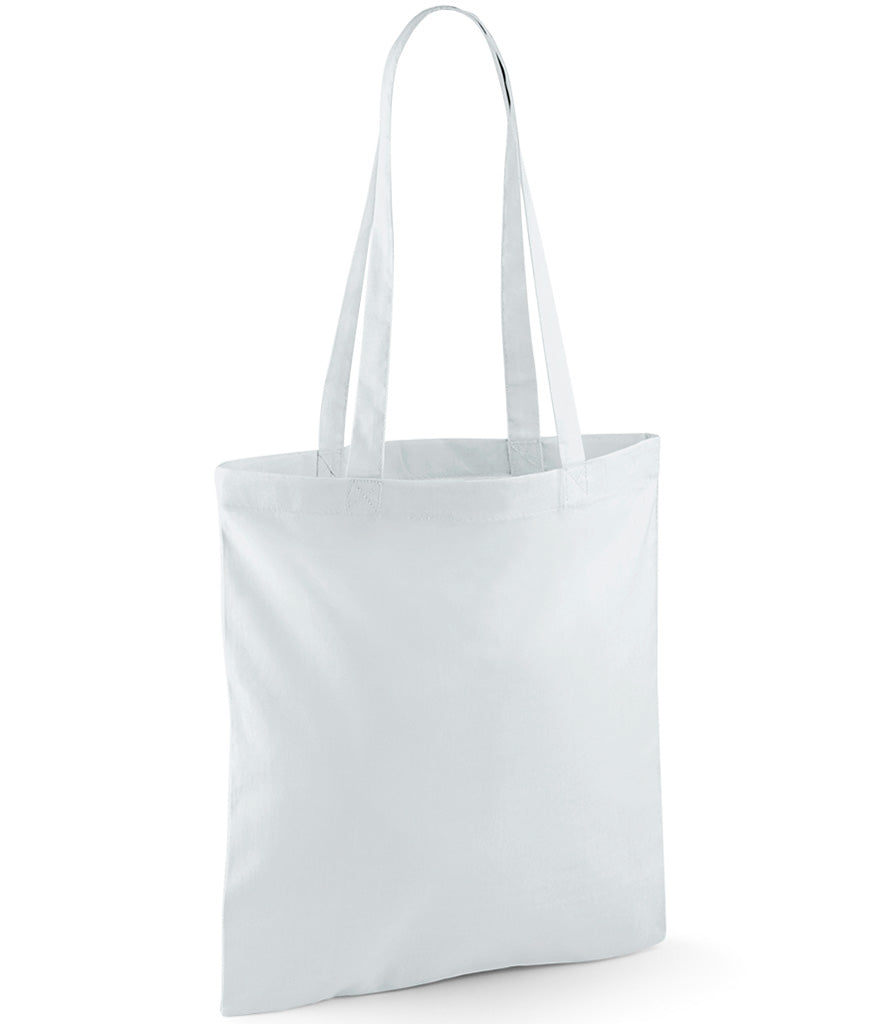 White tote bag on a white background