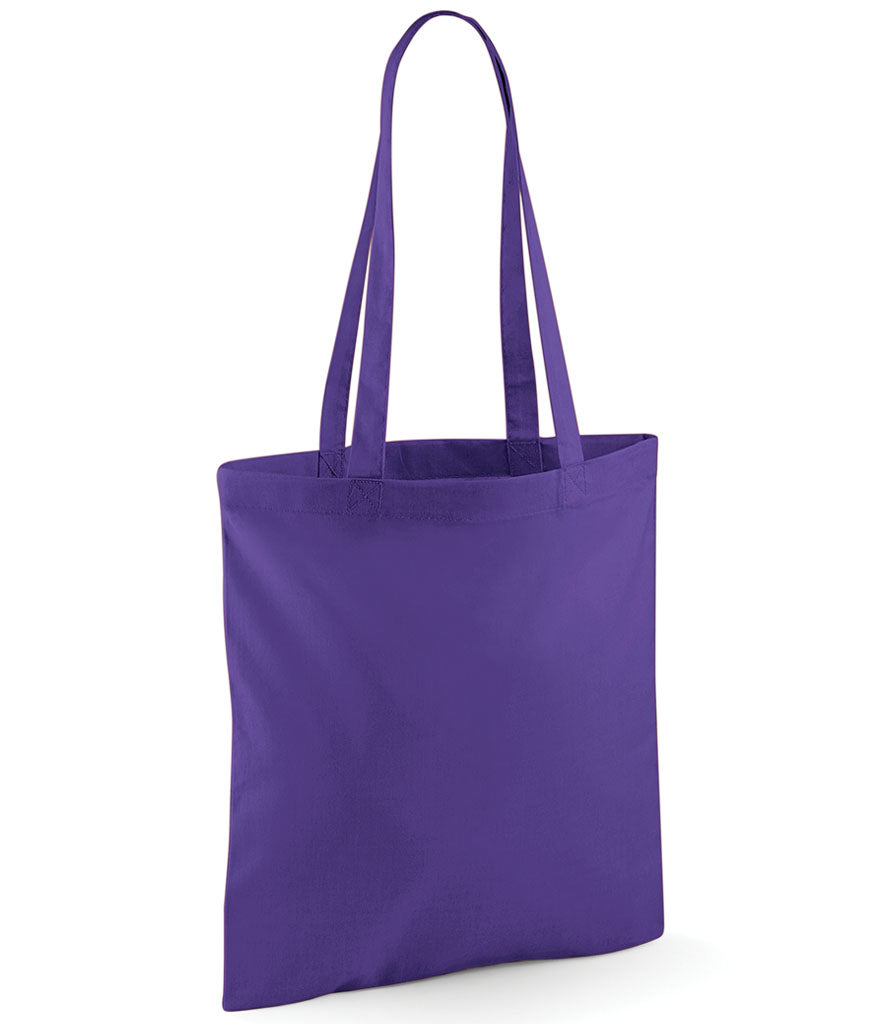 Purple tote bag on a white background
