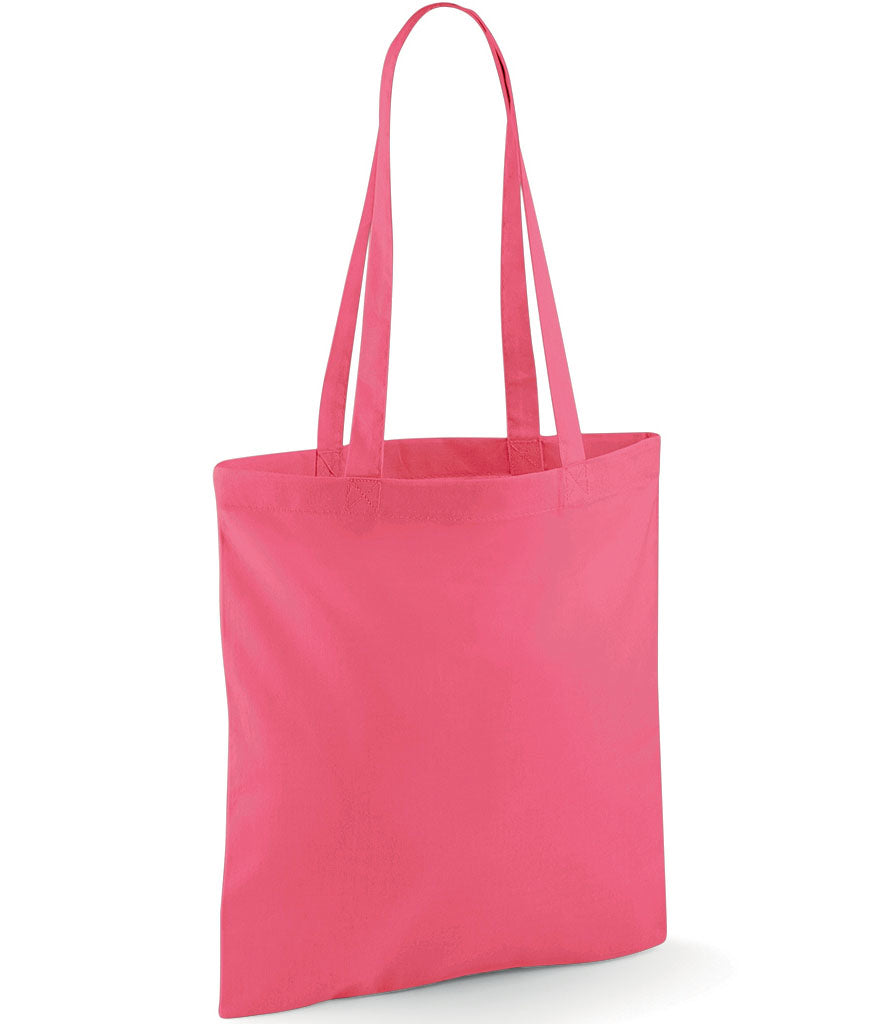 Pink tote bag on a white background