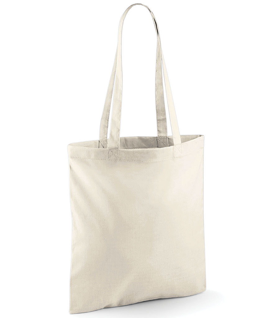 Beige tote bag on a white background