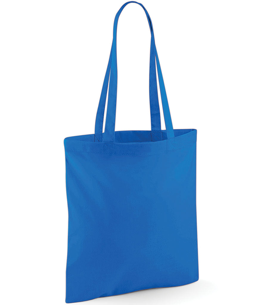 Blue tote bag on a white background