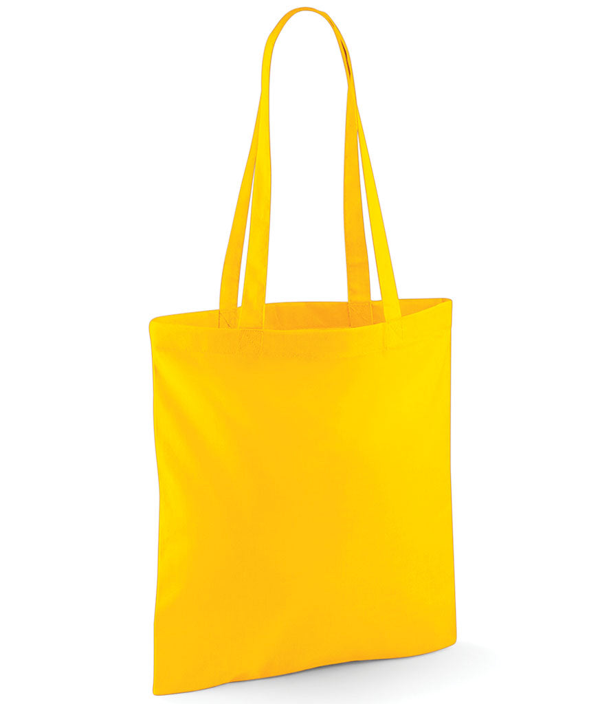 Yellow tote bag on a white background