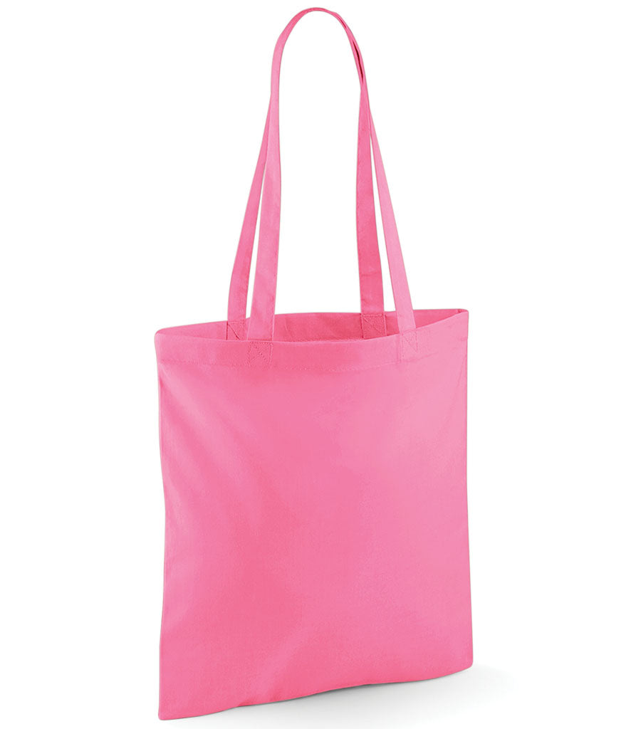 Pink tote bag on a white background