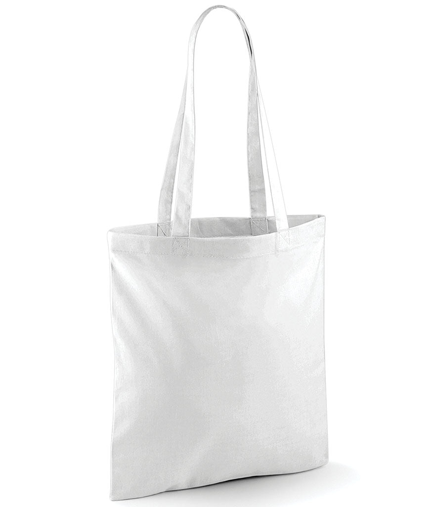 White tote bag on a white background